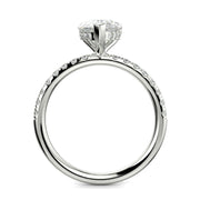 Gabrielle Pear Cut Pave Hidden Halo 4 Prong Claw Set Engagement Ring Setting - Nivetta